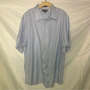 Paul Fredrick Short Sleeve Button Down Shirt Sz 19